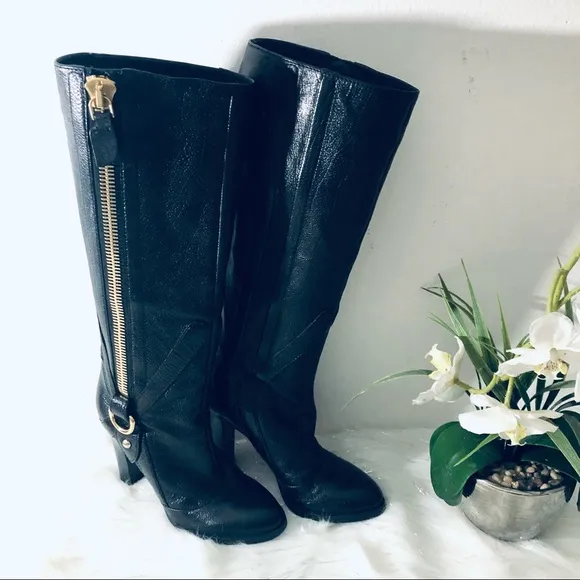CESARE PACIOTTI WOMEN’S BLACK KNEE-HIGH BOOTS.SIZE 8.5