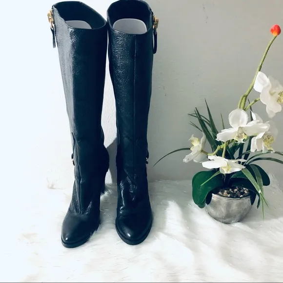 CESARE PACIOTTI WOMEN’S BLACK KNEE-HIGH BOOTS.SIZE 8.5