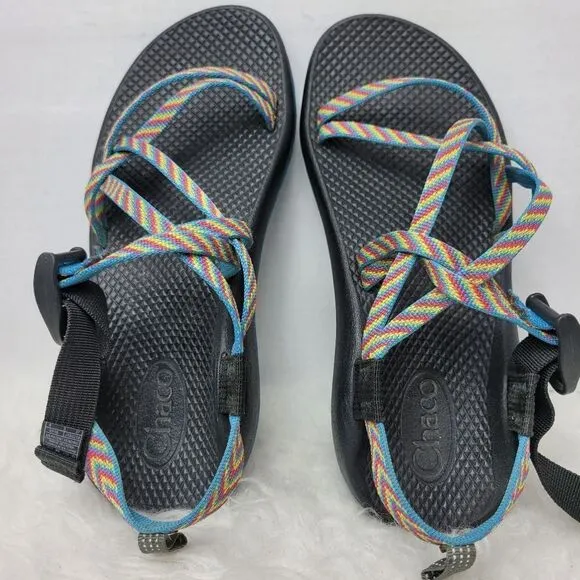 Chaco Z Cloud X2 Rainbow Strappy Hiking Beach Vibram Womens Sandals Shoes Size 6