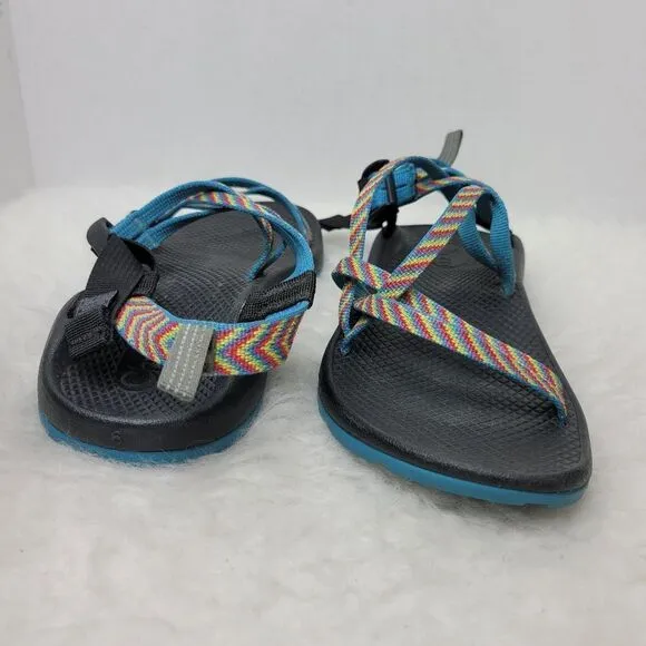 Chaco Z Cloud X2 Rainbow Strappy Hiking Beach Vibram Womens Sandals Shoes Size 6