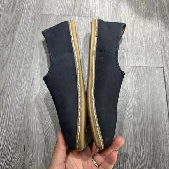 Charix Blue Suede Leather Ballet Flat Shoes Slip-On Women's Size EU 40 US 9