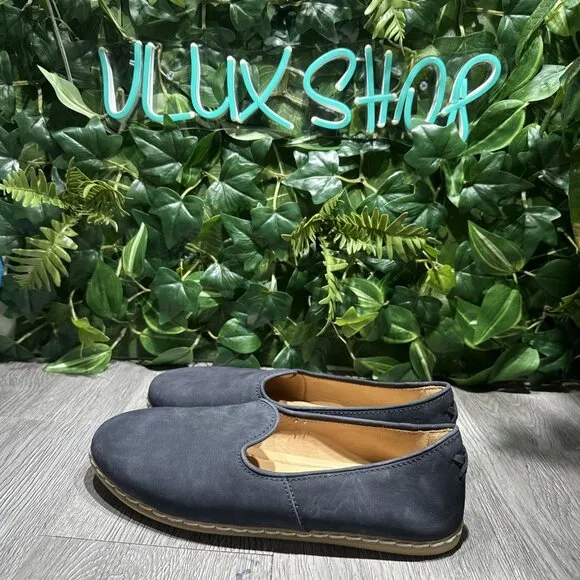 Charix Blue Suede Leather Ballet Flat Shoes Slip-On Women's Size EU 40 US 9