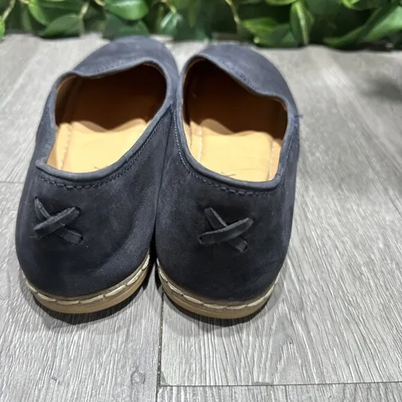 Charix Blue Suede Leather Ballet Flat Shoes Slip-On Women's Size EU 40 US 9
