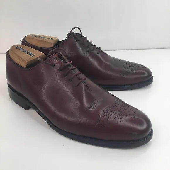 Charles Tyrwhitt MCA CHE Wholecut Burgundy Leather Oxford Dress Shoes Size 8.5
