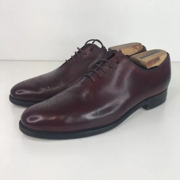 Charles Tyrwhitt MCA CHE Wholecut Burgundy Leather Oxford Dress Shoes Size 8.5