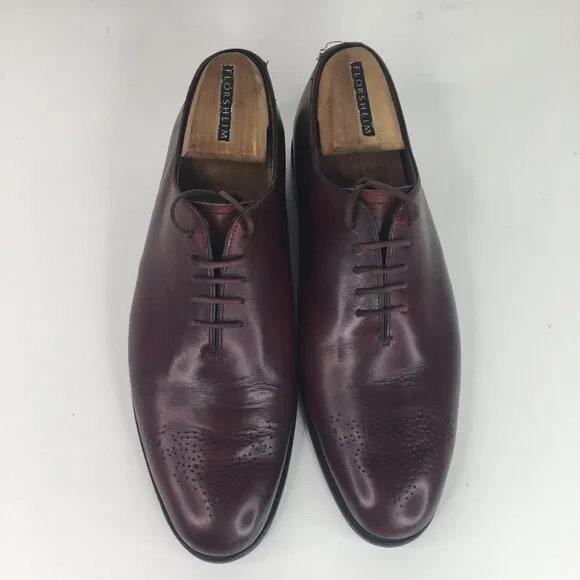 Charles Tyrwhitt MCA CHE Wholecut Burgundy Leather Oxford Dress Shoes Size 8.5