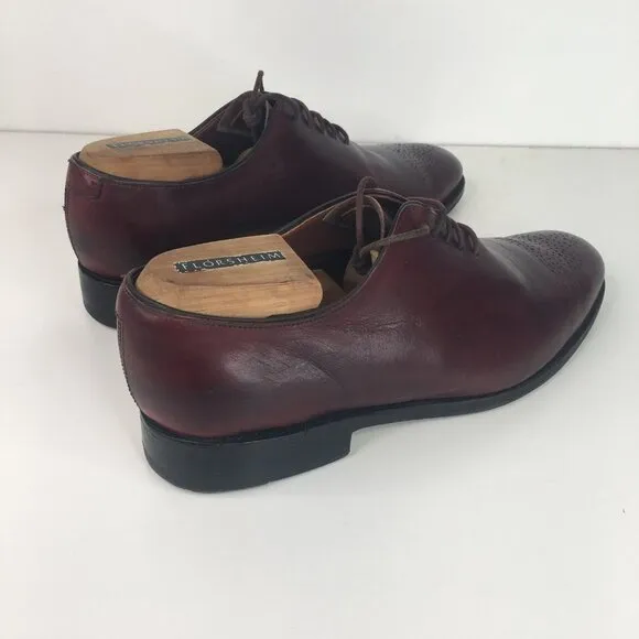 Charles Tyrwhitt MCA CHE Wholecut Burgundy Leather Oxford Dress Shoes Size 8.5