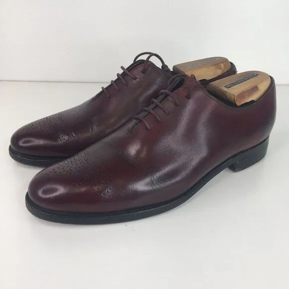 Charles Tyrwhitt MCA CHE Wholecut Burgundy Leather Oxford Dress Shoes Size 8.5