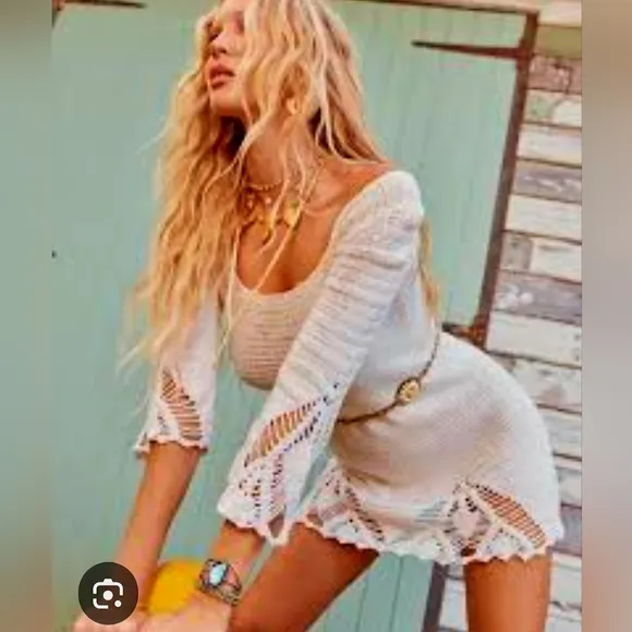 Chasing Unicorns Steal Me A Dream Crochet Mini Dress