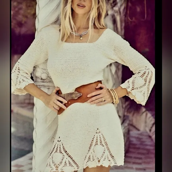 Chasing Unicorns Steal Me A Dream Crochet Mini Dress