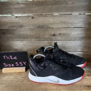 Childrens Big Kids‎ Nike PG 3 Velour Bred Athletic Basketball Shoes Size 5.5 Y