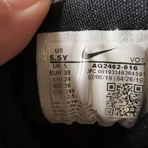 Childrens Big Kids‎ Nike PG 3 Velour Bred Athletic Basketball Shoes Size 5.5 Y