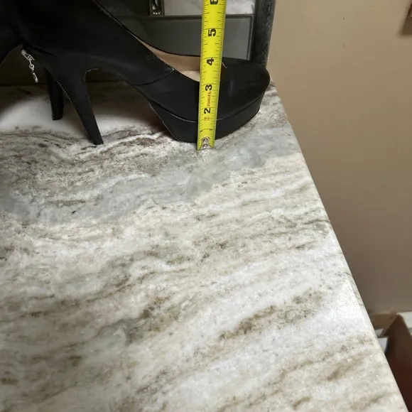Christian Louboutin, Bianca Zip Pump Black Leather Platform Size 41.