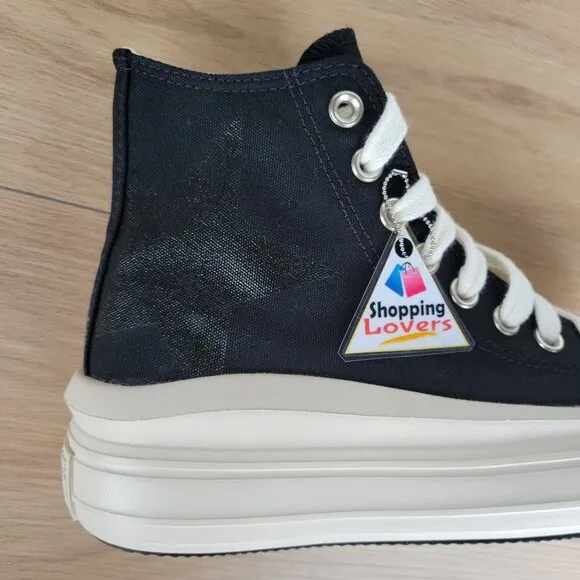 ⭐Chuck Taylor All Star Move Platform Shoes 7.5 Large Star Black Canvas A09899C⭐