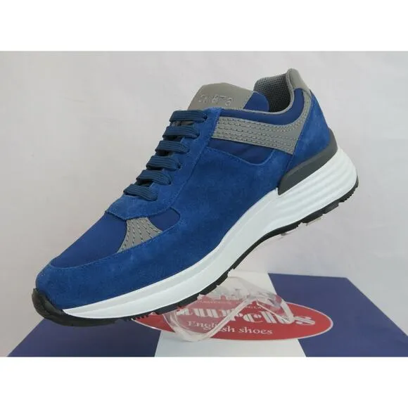 CHURCH'S by PRADA CH873 LIGHT BLUE SUEDE NYLON LOGO SNEAKERS 38.5 ITALY