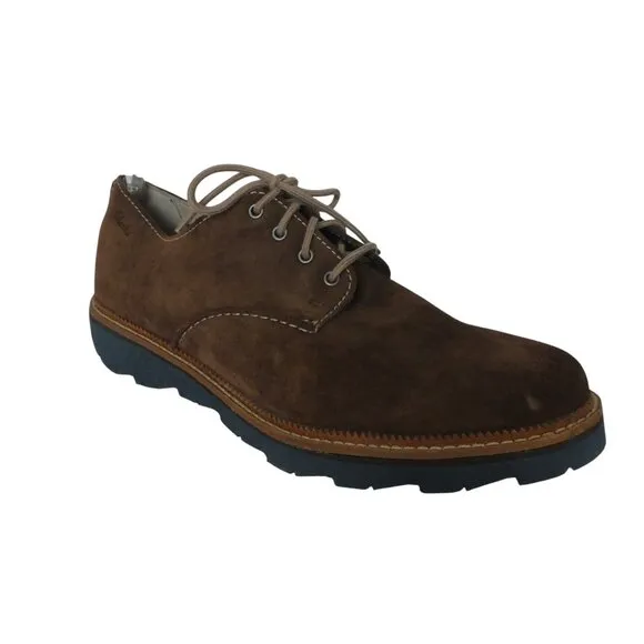 Clarks Frelan Walk Brown Suede Lace Up Casual Oxford Shoes Mens 13