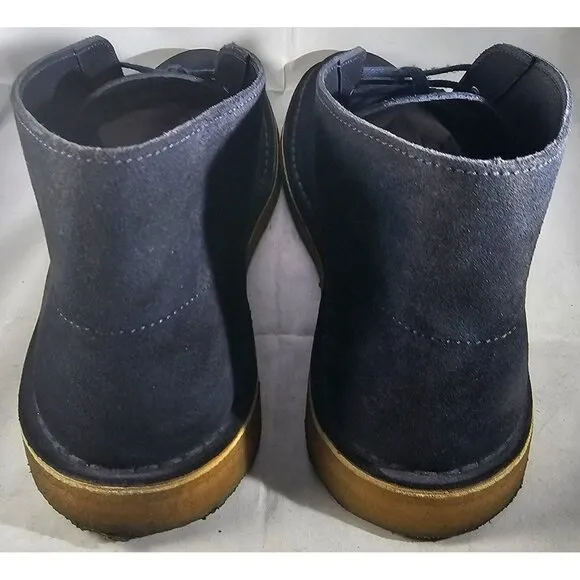 Clarks Men's Originals Desert Chukka  Dark Navy Blue Suede Boots  Size 10