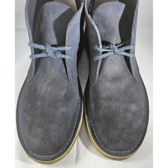 Clarks Men's Originals Desert Chukka  Dark Navy Blue Suede Boots  Size 10