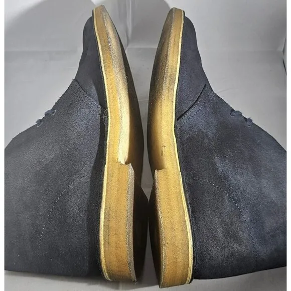 Clarks Men's Originals Desert Chukka  Dark Navy Blue Suede Boots  Size 10