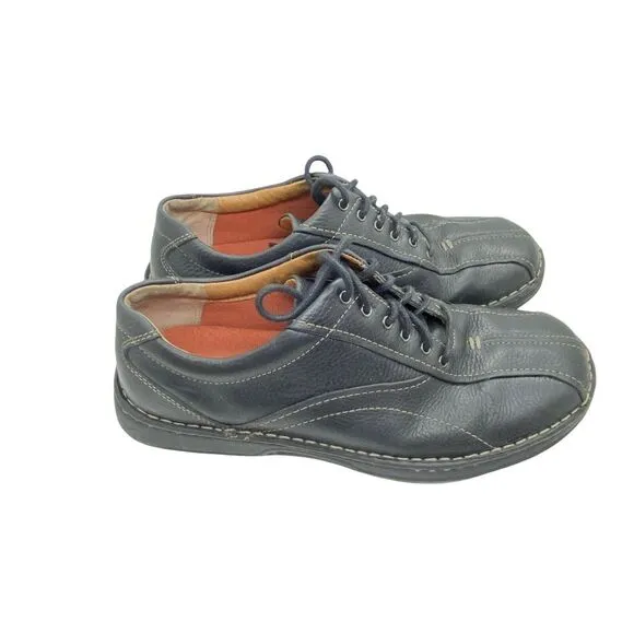 Clarks Oxford Shoes Mens Nebulae 75052 Black Leather Lace Up Round Toe Size 10 W