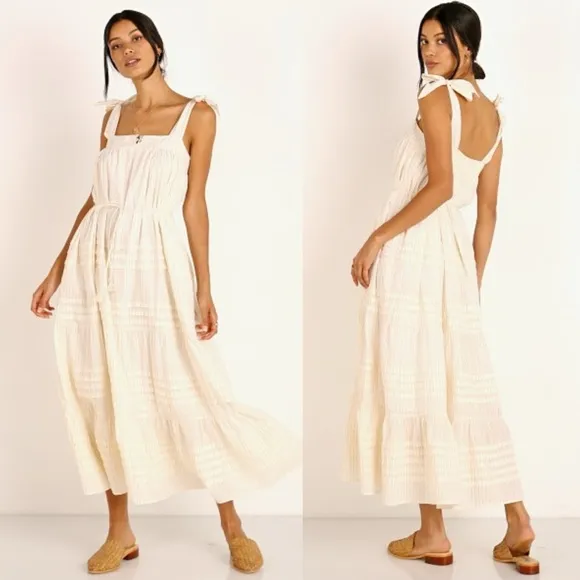Cleobella Orson Midi Dress Ivory Sz M
