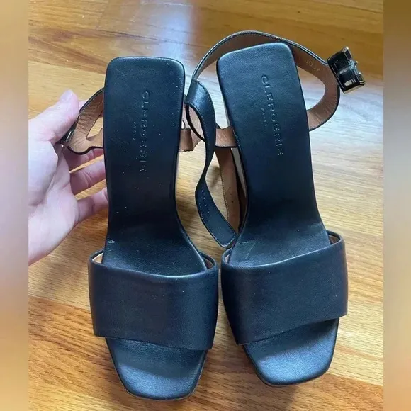 Clergerie Block Heel Leather Platform Sandal| 7