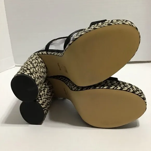 Coach Black Suede Upper Talina Platform Dress Adjustable Buckle Sandal Sz 9