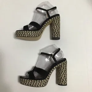 Coach Black Suede Upper Talina Platform Dress Adjustable Buckle Sandal Sz 9
