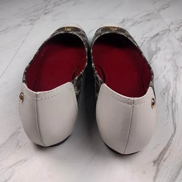 COACH Chelsea Brown Signature Leather Ballet Flat