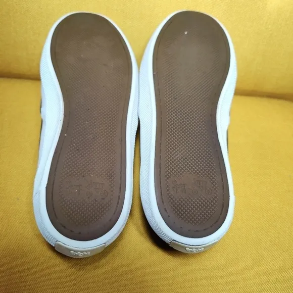 COACH Chrissy Rivets Genuine Leather Olive Sneaker Slip On Sneakers Women's 9.5