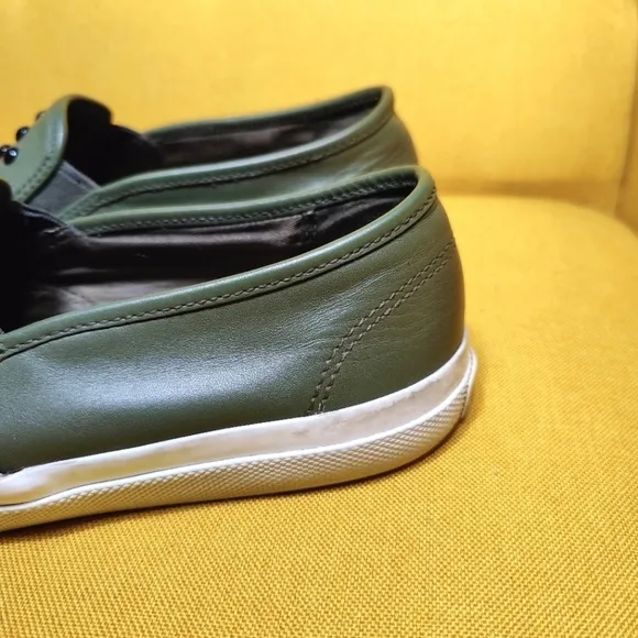 COACH Chrissy Rivets Genuine Leather Olive Sneaker Slip On Sneakers Women's 9.5