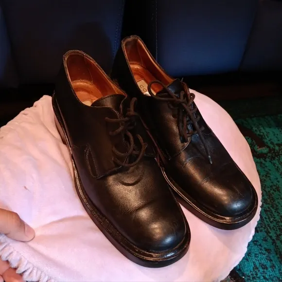Coach Oxford Lace Shoes J 033 Black Wool Upper &amp; Leather Lining Women's 7B