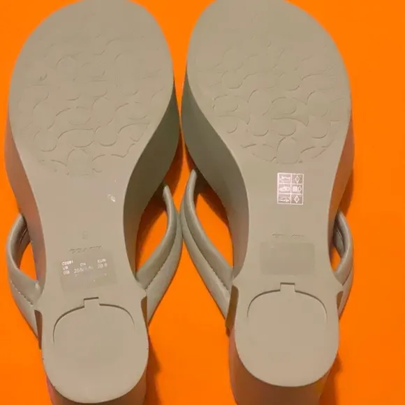 Coach Pistachio (Green) Platform Wedge Flip Flops Size 9, NWT
