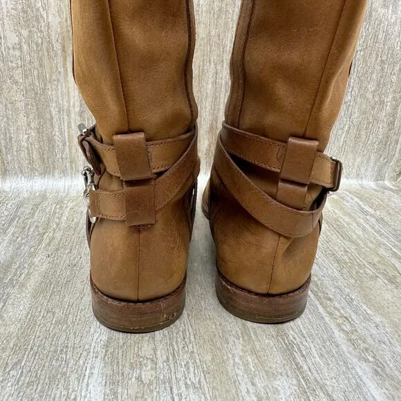 Coach Riding Boots Womens 6.5 Marlena Vintage‎ Caramel Brown Knee High Horse Bit