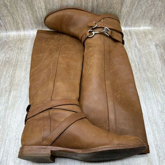 Coach Riding Boots Womens 6.5 Marlena Vintage‎ Caramel Brown Knee High Horse Bit