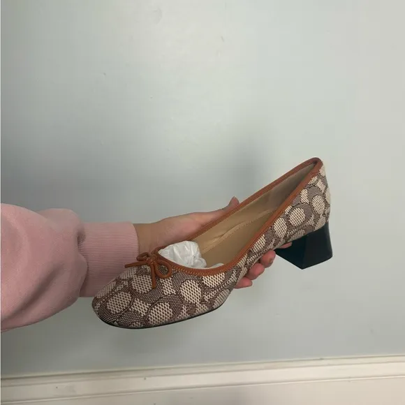 Coach Women's Ava Mini Signature Jacquard Ballet Pump- Size 7.5