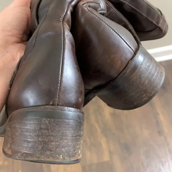 Cole Haan Brown Leather Zip-Up Knee High Boots 7.5