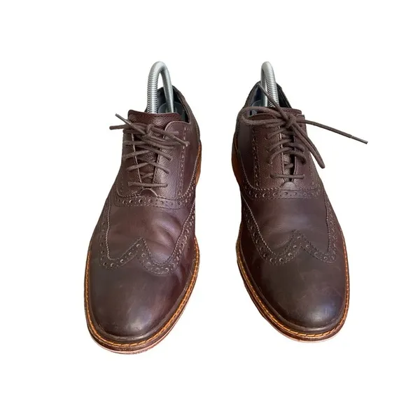 Cole Haan C11757 Colton Pebbled Oxford Mend Dress Shoes in Dark Brown Size: 10M