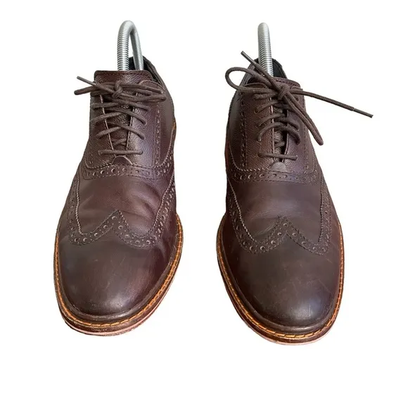 Cole Haan C11757 Colton Pebbled Oxford Mend Dress Shoes in Dark Brown Size: 10M
