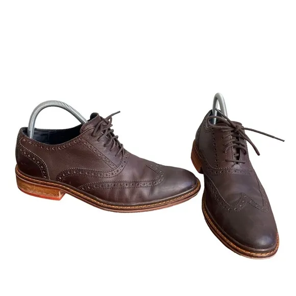 Cole Haan C11757 Colton Pebbled Oxford Mend Dress Shoes in Dark Brown Size: 10M