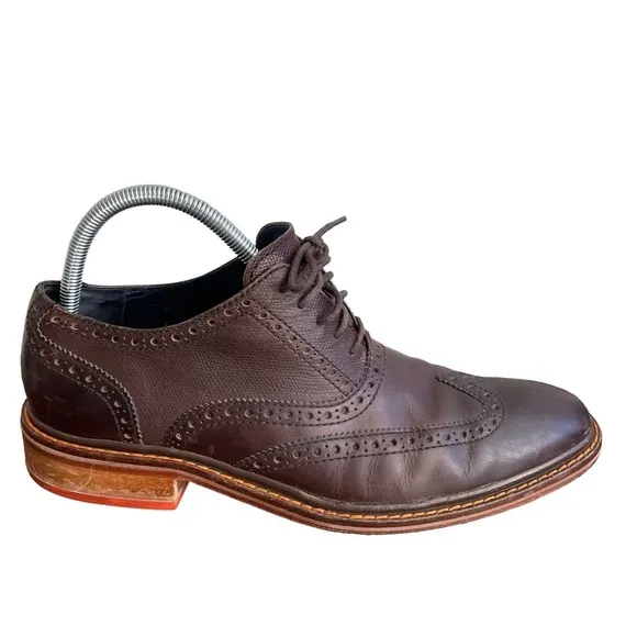 Cole Haan C11757 Colton Pebbled Oxford Mend Dress Shoes in Dark Brown Size: 10M