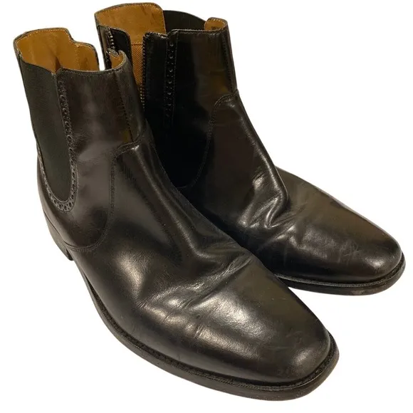 Cole Haan Chelsea Boots C23091 Mens Ankle Boots Leather Elastic Side Black 9