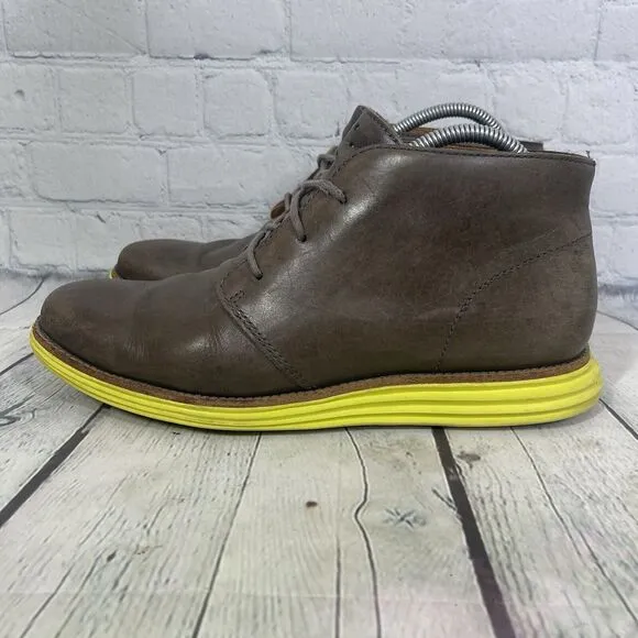 Cole Haan Chukka Boots Men's Size 9 1/2 M Zerogrand Grand.Os Brown/Green Lace