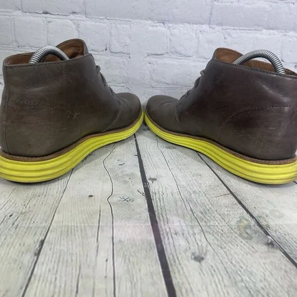 Cole Haan Chukka Boots Men's Size 9 1/2 M Zerogrand Grand.Os Brown/Green Lace