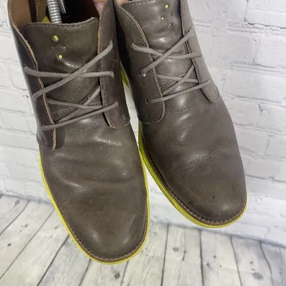 Cole Haan Chukka Boots Men's Size 9 1/2 M Zerogrand Grand.Os Brown/Green Lace