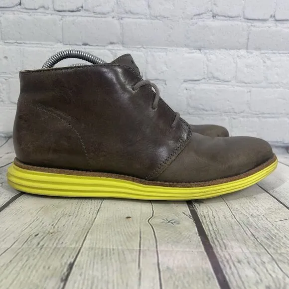 Cole Haan Chukka Boots Men's Size 9 1/2 M Zerogrand Grand.Os Brown/Green Lace