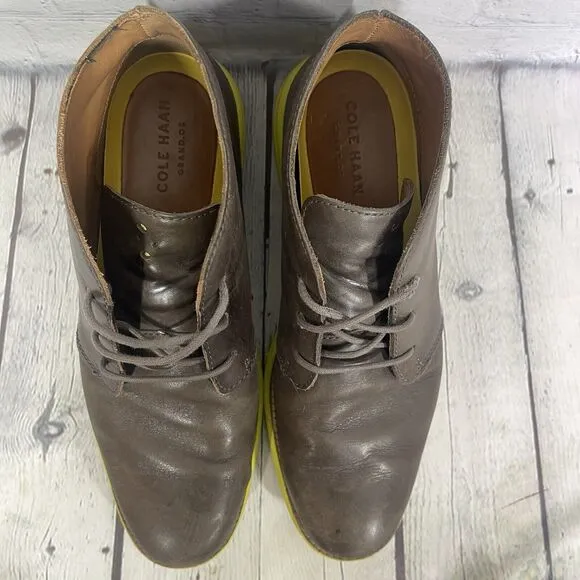 Cole Haan Chukka Boots Men's Size 9 1/2 M Zerogrand Grand.Os Brown/Green Lace