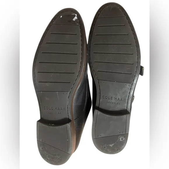 Cole Haan dark brown leather Henry double monk strap dress shoes
