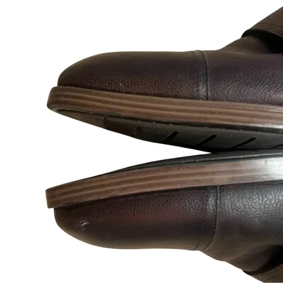Cole Haan dark brown leather Henry double monk strap dress shoes