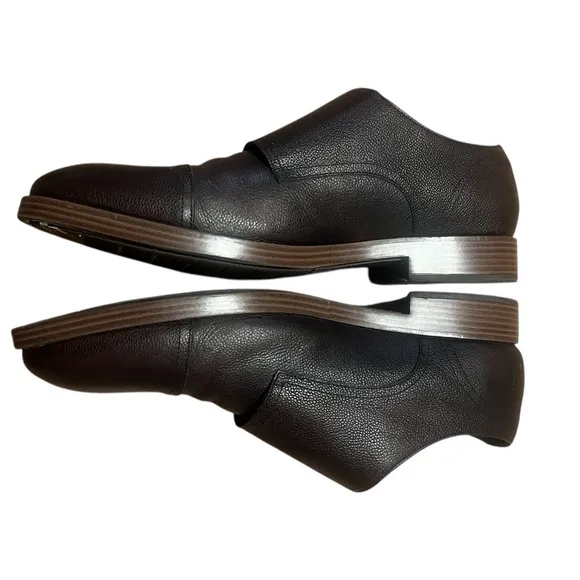 Cole Haan dark brown leather Henry double monk strap dress shoes